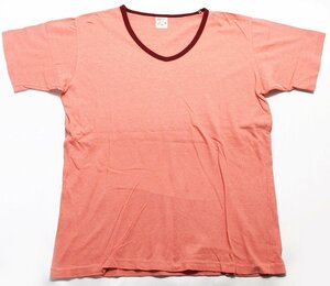 Freewheelers (フリーホイーラーズ) V-NECK LINE TYPE T-SHIRT / VネックTシャツ #1415003 美品 ADOBE PINK × CRIMSON size M