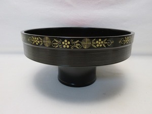 I04340 【 美品 茶道具 京都象彦 金彩蒔絵 高杯 菓子器 底印 箱無 】 検) 懐石道具 煎茶道具 茶事 来客 お点前 茶器 伝統工芸 ⅱ