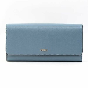 FURLA フルラ BABYLON バビロン 二つ折り 長財布 レザー ライトブルー 箱付 #35865YR