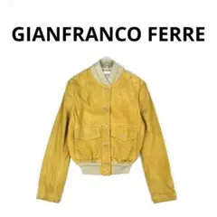 【至高イタリア製】 GIANFRANCO FERRE マスタード　レザーブルゾン