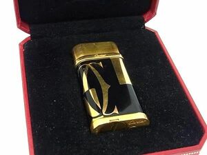 1円 ■美品■ Cartier カルティエ 高級ガスライター ローラーガスライター 喫煙グッズ 喫煙具 ゴールド系×ブラック系 FD2404