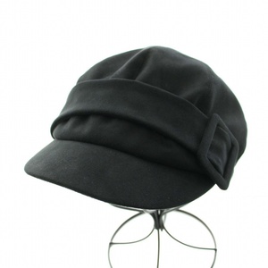 カシラ CA4LA キャスケット 帽子 フェイクスエード ベルト 装飾 黒 ブラック /BB レディース