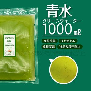 【青水　グリーンウォーター　1000ml】メダカ　めだか　稚魚　クロレラ　ミジンコ　ゾウリムシ　PSB　エサ　針子メダカ卵餌　針子にどうぞ