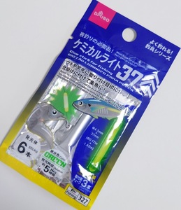 ⑩　【ダイソー　DAISO】　ケミカルライト　37mm　6本入り　発光色：グリーン　約5時間　ウキ　竿先　仕掛け　集魚