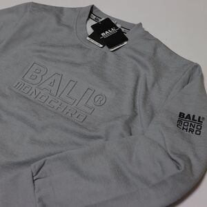 ★ボール BALL 新品 メンズ イタリア発人気ブランド 裏起毛 毛玉になりにくい スウェット トレーナー 灰 L [64124-07-L]一 三 弐★QWER