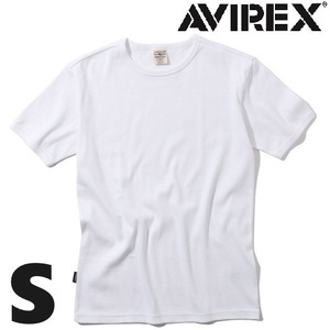 AVIREX 半袖 クルーネック Tシャツ S ホワイト / アヴィレックス WHITE 白 アビレックス 新品 DAILY RIB S/S リブ 丸首 デイリーウェア