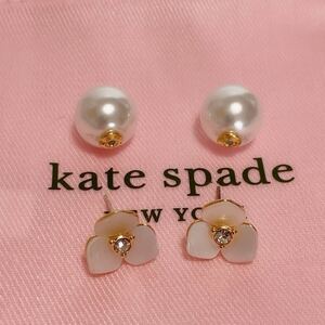 Kate Spade ケイトスペード　大粒パール　ピアス　花びら