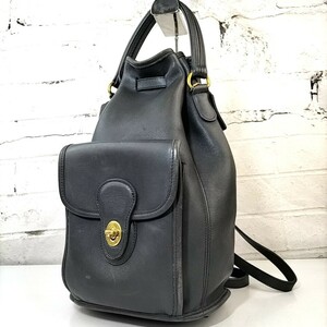 13 Φ 【 OLD COACH 】 オールド コーチ ターンロック ゴールド金具 オールレザー リュックサック バックパック 婦人鞄 商品ランク:B