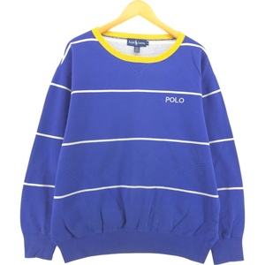 古着 ラルフローレン Ralph Lauren ボーダー柄 ロゴスウェットシャツ トレーナー メンズL相当 /eaa489953