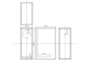 【9M3010JC】 9mm厚 MDF ブックシェルフ形状 バッフル板を奥配置 前面スリットバスレフ型 エンクロージャー 組立 キット