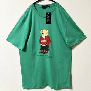 未使用 POLO RALPH LAUREN ポロラルフローレン カスタムスリムフィット ポロベア 半袖 Tシャツ ミントグリーン タグ付き メンズ M