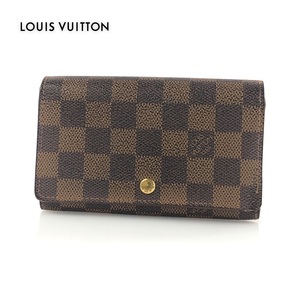 【IT3HBQXSS9W0】LOUIS VUITTON ルイ ヴィトン ダミエ ポルト・モネ・ビエ・トレゾール 二つ折り財布 L字型ファスナー財布 N61730