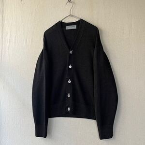 【リネン×シルク】90s COMME des GARCONS HOMME ニット カーディガン / 後染め ブラック 田中オム アーカイブ 80s K4-11061-1800