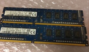  デスクトップPC用メモリ SKhynix 4GB 1Rx8 PC3-12800U HMT451U6BFR8C-PB 4GB 2枚組（計8GB）管TY5