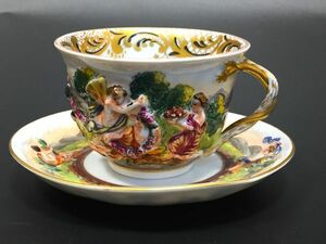 1円～ Richard Ginori リチャードジノリ カポディモンテ カップ＆ソーサー 金彩 洋食器 茶器