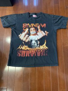 希少 EMINEM SURVIVAL Tシャツ　サイズL ブラック　RAP Tシャツ　エミネム HIPHOP Tシャツ　