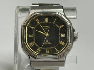 1円～◇ セイコー SEIKO シルバーウェーブ Silver Wave 5932-5260 黒文字盤 クォーツ メンズ腕時計 稼働品