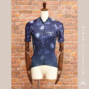 1円/春夏/reric/Lサイズ/サイクルジャージ 日本製花柄 2WAY 吸汗速乾 レリック 新品/紺/ネイビー/iy106/