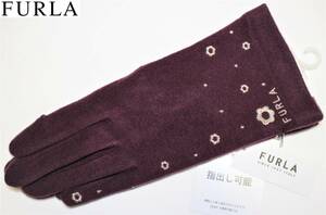 FR-6　新品本物即決　指出し可能手袋　FURLA　レディースグローブ　21~22cm　スマホ操作可能　有名ブランド婦人フルラ　女性用プレゼント等