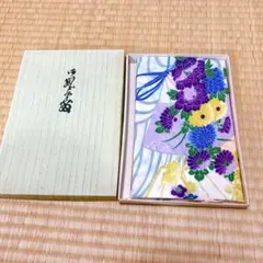 風呂敷　ふろしき　紫　クリーム　花