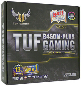 【中古】ASUS製 MicroATXマザーボード TUF B450M-PLUS GAMING SocketAM4 元箱あり [管理:1050015196]