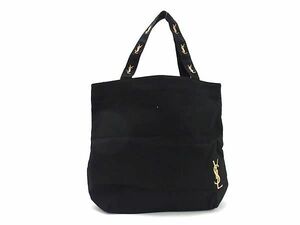 1円 ■極美品■ YVESSAINTLAURENT イヴサンローラン カサンドラ キャンバス ハンドバッグ トートバッグ レディース ブラック系 BI2467