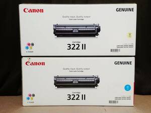 現状品 未開封+製造2014年2月　Canon　カラーレーザーカートリッジ　Cartridge 322 Ⅱ　CRG-322IICYN シアン　CRG-322IIYEL イエロー