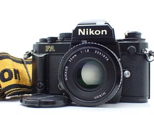 美品 Nikon FA ブラック 一眼レフフィルムカメラ Ais Ai-s Nikkor 50mm f1.8 標準 単焦点 パンケーキ マニュアル オールドレンズ 2098116