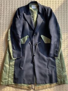 sacai サカイ 21aw m65ドッキング チェスターフィールドコート ネイビー x カーキ サイズ２