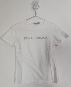 DOLCE＆GABBANA Tシャツ【サイズ38 M相当】【ロゴ】【レディース】1000円スタート