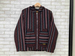 NEIGHBORHOOD 172UCNH-JKM02 WEAVING CA-ZIP HOODED JKT ネイバーフッド メンズ Sサイズ レッド ブラック 総柄 ブルゾン フーディ