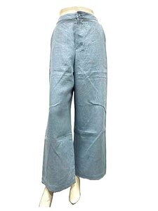 【中古】　TABASA 　タバサ　パンツ　ライトブルー　34サイズ　Sサイズ　ロングパンツ　麻100％＿s-0296-r28