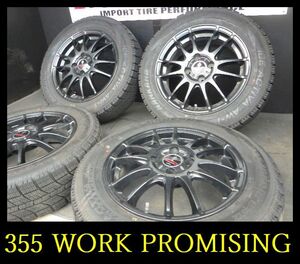 ホ冬【355】O WORK PROMISSING ホイール 〇15x5.5J 4穴 PCD100 +43 2022年製 NANKANG AW-1 175/65R15 4本 アクア フィット など