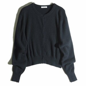 M7864f1　▼EVERYDAY I LIKE. ドゥーズィエムクラス▼　22SS Floche クルーネック ニットカーディガン ブラック / ブークレニット 春夏