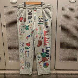 古着　ヴィンテージ　vintage パンツ　チノパン　リメイク　リメイクパンツ　カラフル　派手　個性派