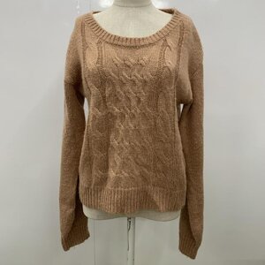 dazzlin FREE ダズリン ニット、セーター 長袖 無地 ケーブル編み Knit Sweater 桃 / ピンク / 10032534