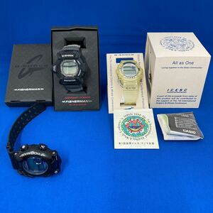 566◆CASIO G-SHOCK FISHERMAN G-SHOCK I・C・E・R・C G-SHOCK FROGMANジャンク品 電池切れ 3点まとめ売り