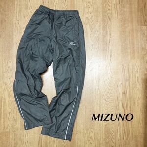 新品◆MIZUNO /ミズノ メンズM ロングパンツ ボトムス 保温 撥水 グレー 秋冬 裏起毛 ウィンドブレーカー ロゴ刺繍 スポーツウェア a