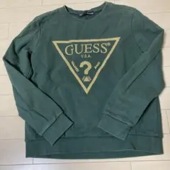 GUESS グリーントレーナー ロゴ入り