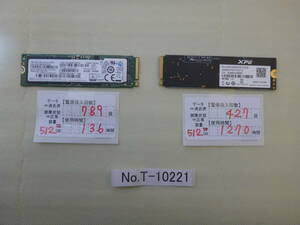 T-10221 / SSD / M.2 2280 / NVMe / 512GB / 2個セット / ゆうパケット発送 / データ消去済み / ジャンク扱い