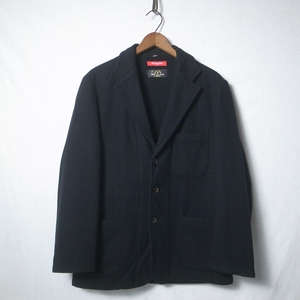 フランス製 Honnete オネット ウール ワークテーラード ジャケット 44 黒 / ユーロワーク ビンテージ NAVY COAT IMPER