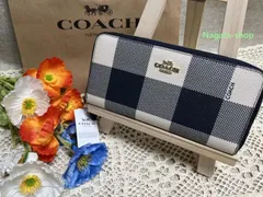 COACH  財布 コーチ長財布 ジップ ウォレット バフ プレイド チェック パターン ミッドナイトマルチ レザー プレゼント  贈り物  吉日 ギフト 財布 レディース ファッション ブランド 新品 未使用 ブランドF25966 L835 KF5G8