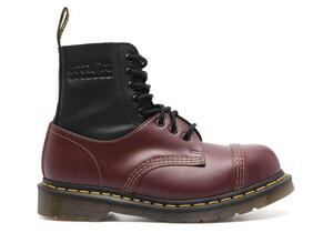 MM6 Maison Margiela Dr.Martens Color Block Ankle Boot "Burgundy/Black" 28cm S66WU0125P8029