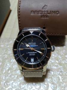 ＊見極め重要価値変動あり　超美品 BREITLING ブライトリング スーパーオーシャンヘリテージⅡ42 ブラック SS/RG ブレス U201B-1OCA