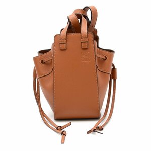 LOEWE ロエベ ハンモック ドローストリングミニ レザー 2WAYハンドバッグ タン 肩掛け ショルダーバッグ 【中古】【美品】