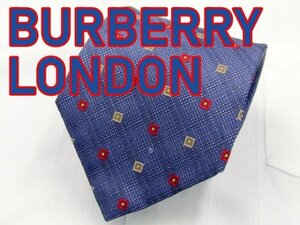 【バーバリー】 OD 422 バーバリー BURBERRY LONDON ネクタイ 青系 ドット ジャガード