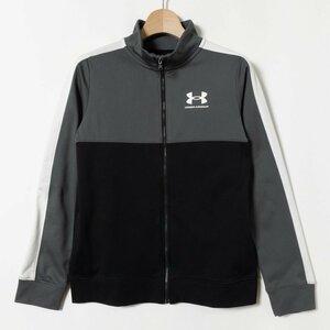 UNDER ARMOUR アンダーアーマー ブラック グレー ボーイズ トレーニング YL 150 1360671 長袖 ジュニア 子供服 フルジップ 裏起毛 男子 白