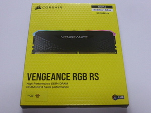 メモリ デスクトップ用 メモリ CORSAIR VENGEANCE RGB RS DDR4-3200 PC4-25600 32GBx2枚 合計64GB CMG64GX4M2E3200C16 起動確認済みです