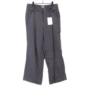 未使用 RAKINES ラキネス Linen hemp washer Adjuster slacks 07S22HN124P リネン ヘンプ アジャスター グレー 2 タグ付き 20019878