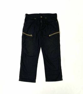 Wrangler ラングラー // 飾りファスナー ストレッチ ロールアップ クロップド パンツ (黒系) サイズ 30